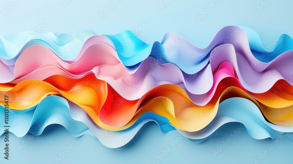 Abstract colorful wavy ribbon design. Abstract colorful wavy ribbon design.