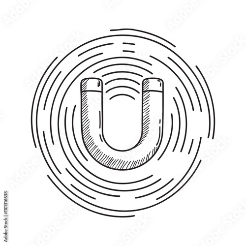 An electromagnetic field around a magnet