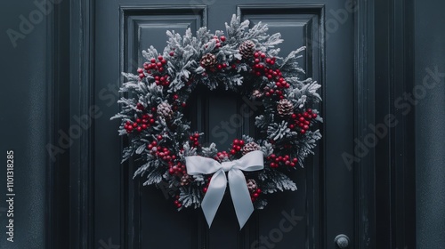 christmas wreath on the door