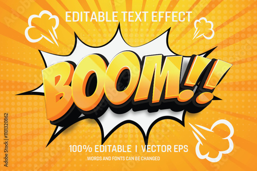 boom vector 3d text effect with modern style design