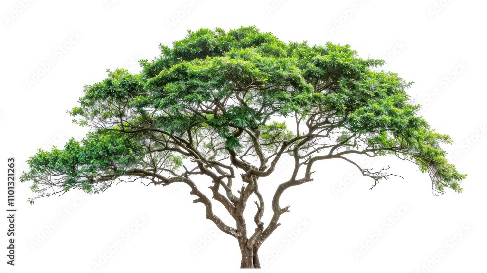 Obraz premium photograph of Rain tree isolated on white background.Tropical tree