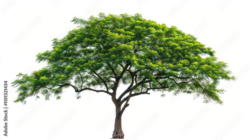 Obraz premium photograph of Rain tree isolated on white background.Tropical tree