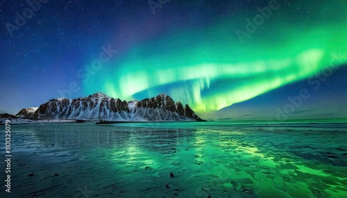 Aurora Borealis. Lofted Islands, Norway. Aurora  photo