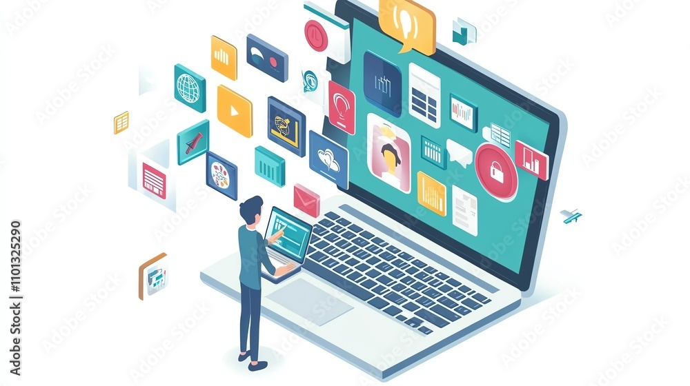 a 2D cartoon illustration of a person using AI voice assistant, interactive and smart, white background--ar 16:9 a 2D cartoon illustration of a person using AI voice assistant, interactive and smart, white background--ar 16:9