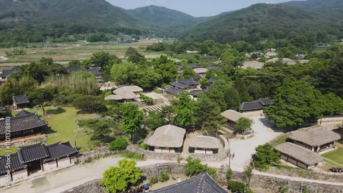 Drone shooting of Oeam Folk Village in korea photo