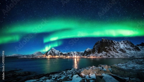 Aurora Borealis. Lofted Islands, Norway. Aurora  photo