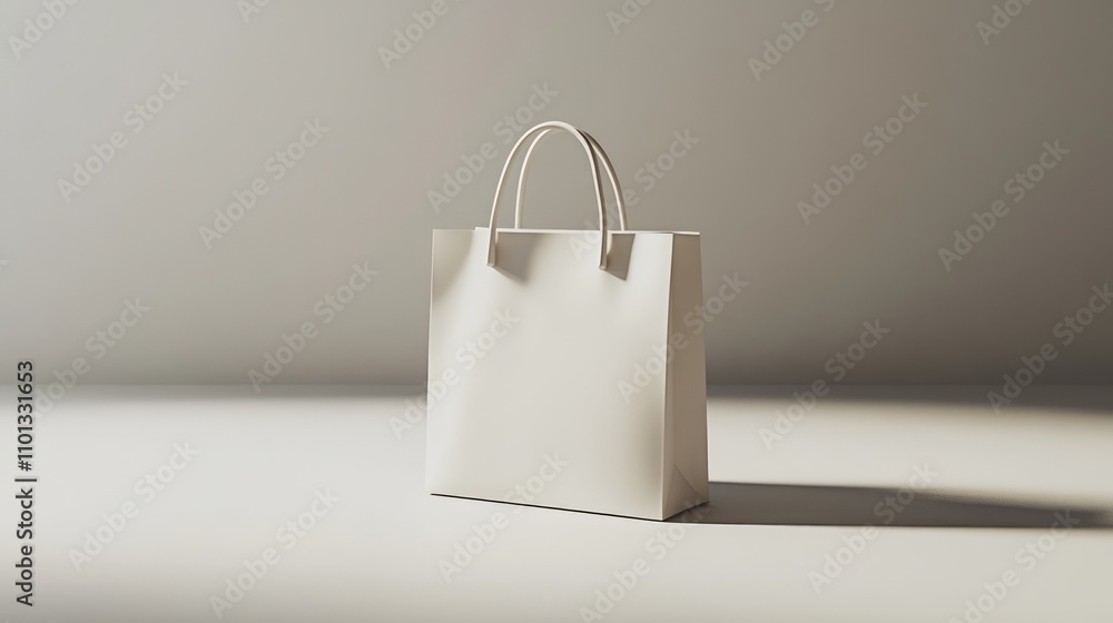Plain white shopping bag on light background. Plain white shopping bag on light background.
