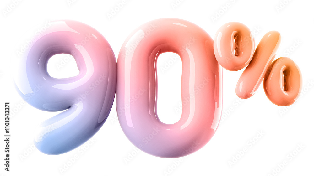 90 Percent Off Sale Gradient Number 3D Illustration 90 Percent Off Sale Gradient Number 3D Illustration