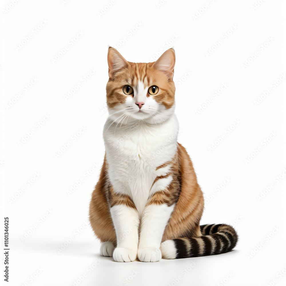 Obraz premium cat sitting on isolated on white