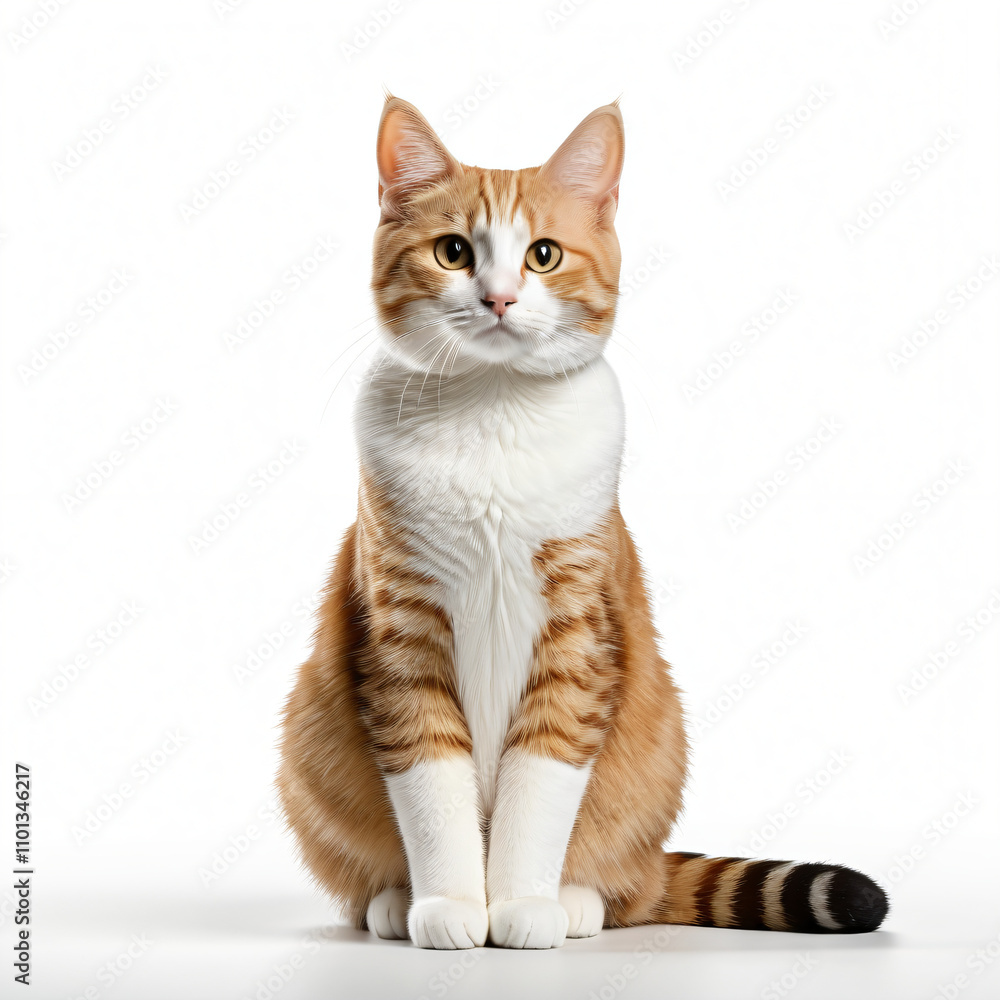 Obraz premium cat sitting on isolated on white