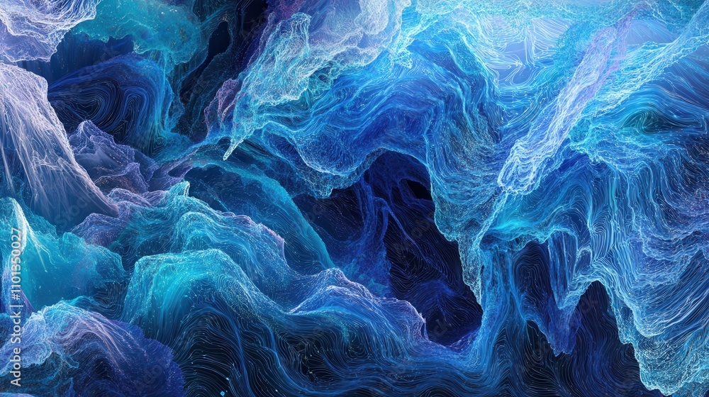 Fototapeta premium Blue digital data visualization. Generative AI