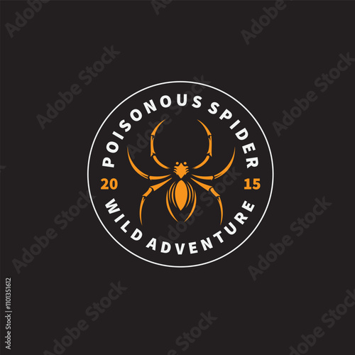 spider logo badge  emblem vector illustration