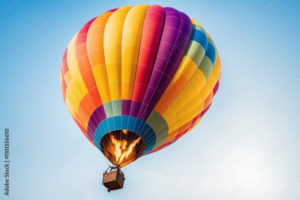 Obraz premium Colorful hot air balloons flying high in a clear blue sky