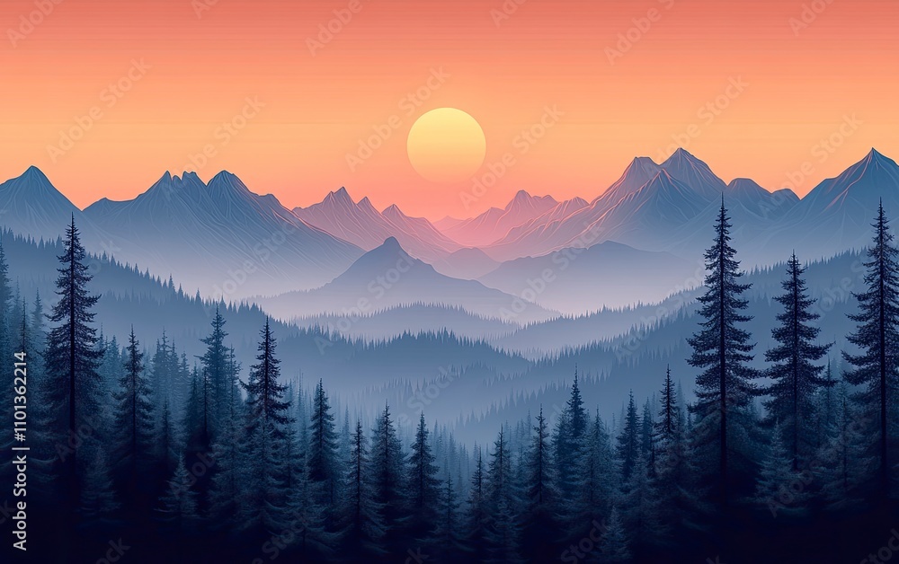 Obraz premium sunrise in the mountains