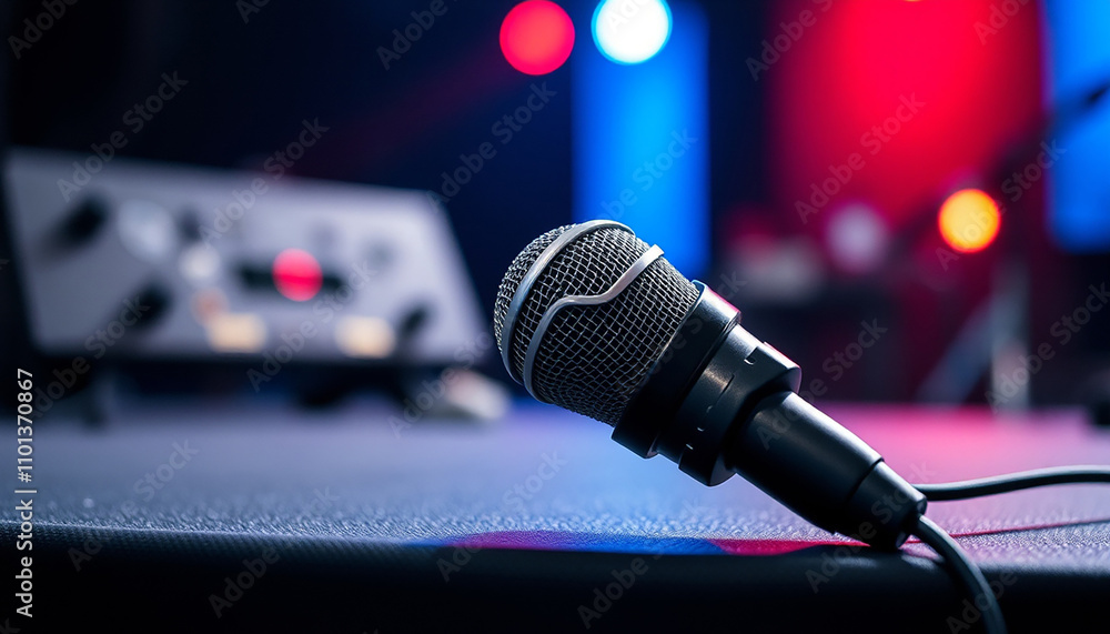 Obraz premium professional microphone condenser for send sound to engineer on stage