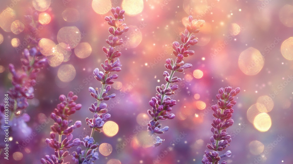 Fototapeta premium Lilac flowers spring bokeh. Generative AI