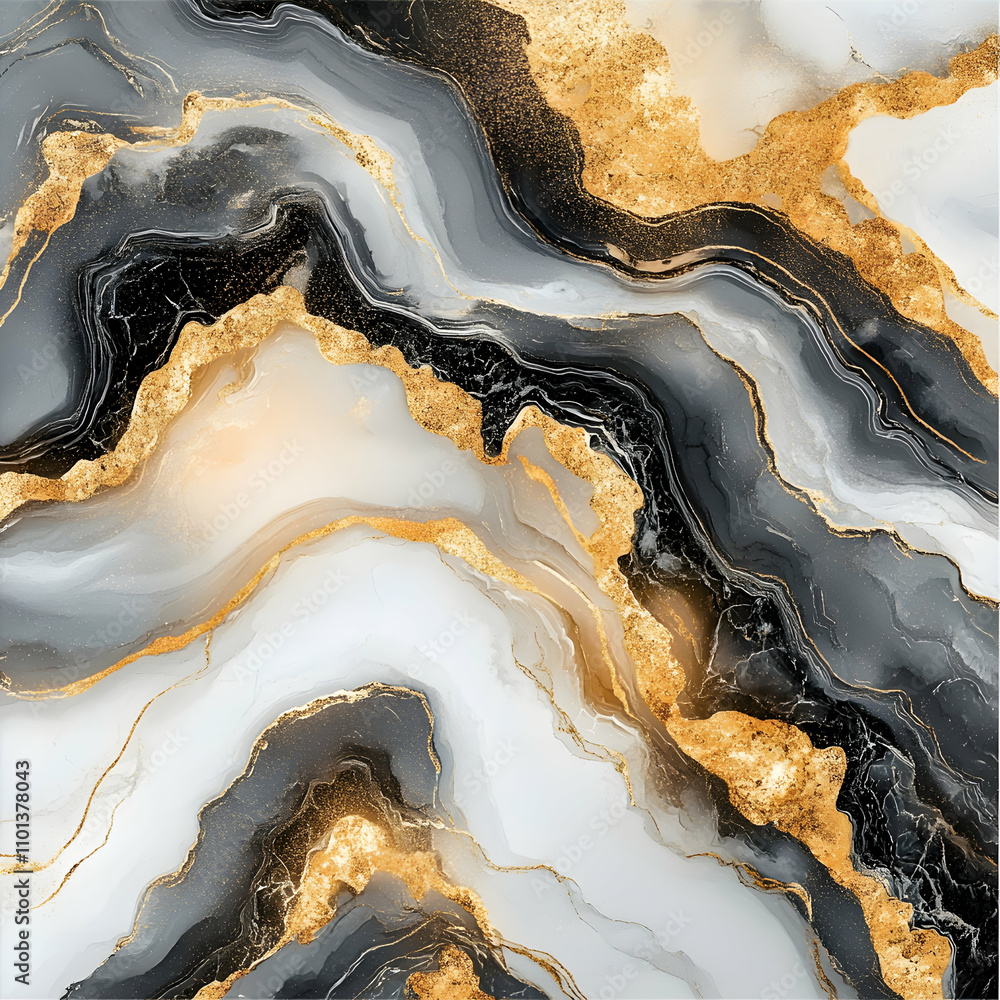Fototapeta premium Abstract Gold and Gray Marble Texture, Elegant Swirling Background Design for Luxury Projects