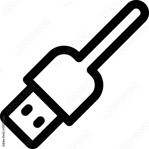 Simple vector icon usb cable