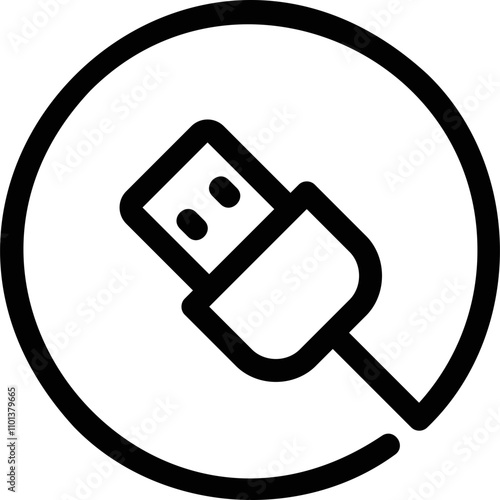 Simple vector icon usb cable