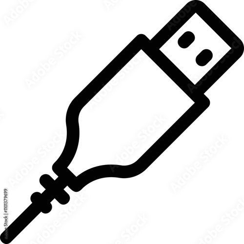 Simple vector icon usb cable