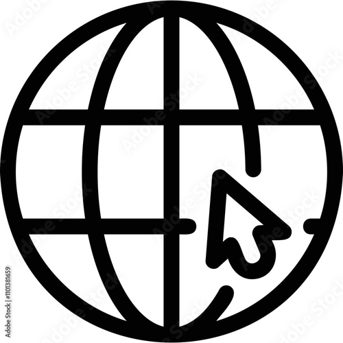 Simple vector icon internet, globe