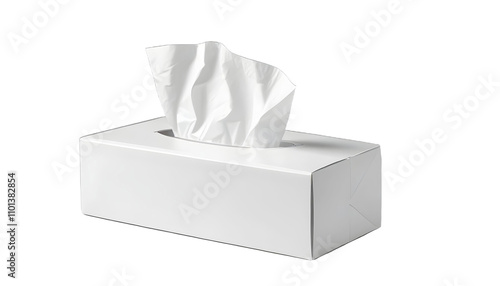 White paper tissue box, cut out
