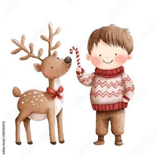 Christmas Cheer: Boy with R...