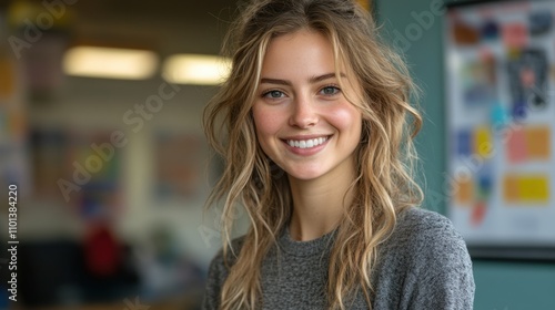 Wallpaper Mural Radiant Young Woman with a Beautiful Smile. Community Development Programs Coordinator Torontodigital.ca