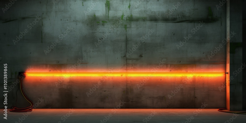 Obraz premium Urban Grunge Wall with Neon Light Accent