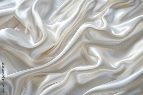 Elegant, creamy white silk fabric with soft, flowing folds and luxurious texture.