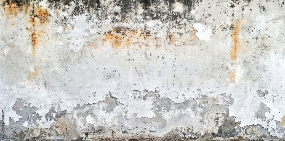 Fototapeta premium Rusted concrete wall with weathered surface and corrosion Generative AI