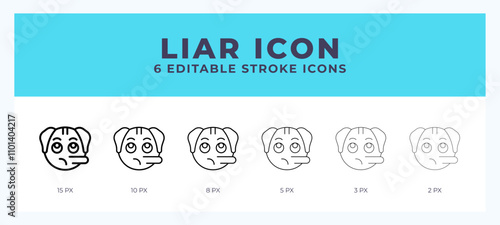 Liar dog icon. Outline. Lineal icon symbol vector. Black outline.