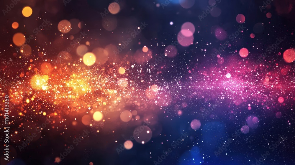 Fototapeta premium Vibrant cosmic abstract background with glowing lights.