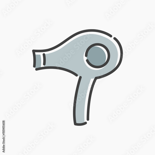 hair dryer cartoon flat line art. Illustration of hair dryer, perfect for needs related to beauty, salon, care, hair, and more.