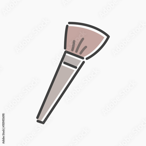 makeup brush cartoon flat line art. Illustration of makeup brush, perfect for needs related to beauty, fashion, cosmetic, makeup, and more.