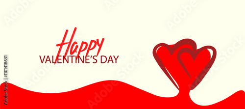 Valentines day background with heart pattern and typography of happy valentines day text. Vector illustration. Wallpaper, flyers, invitation, posters, brochure, banners