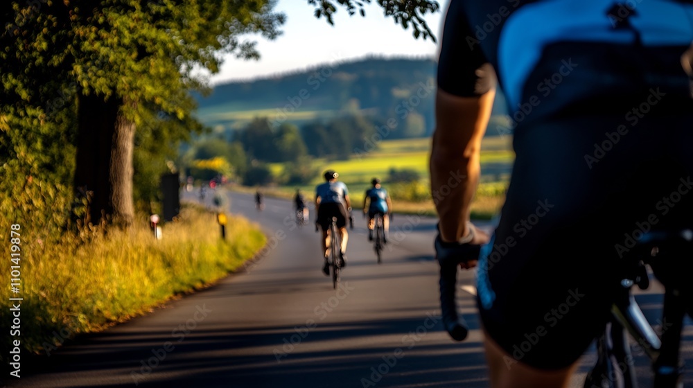 Fototapeta premium Cycling Through Countryside: A Summer's Day Ride