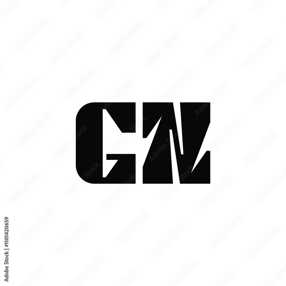 Fototapeta premium GN monogram logo design letter text name symbol monochrome logotype alphabet character simple logo