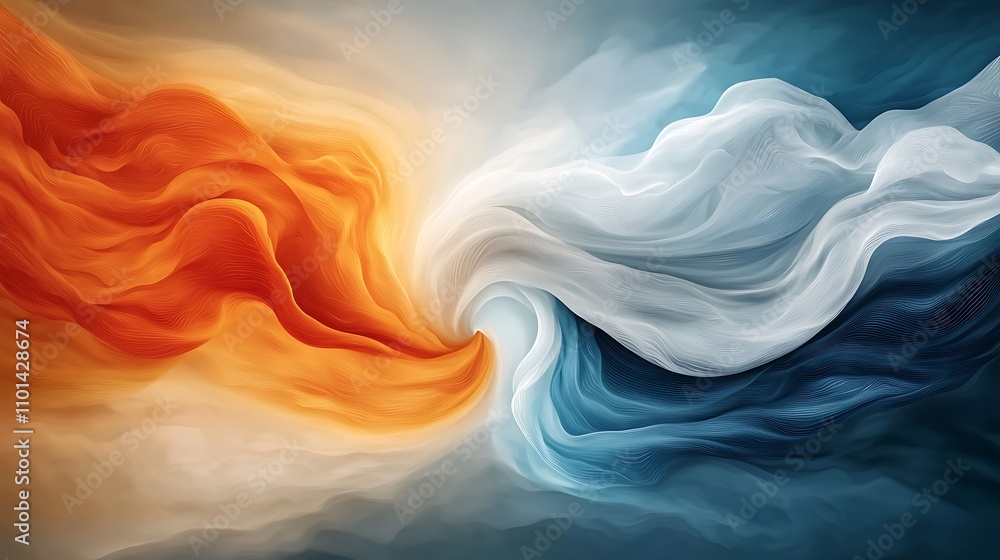 Obraz premium A vibrant and dynamic abstract background featuring a mix of swirling colors and shapes that evoke feelings of energy, vitality, and emotional depth