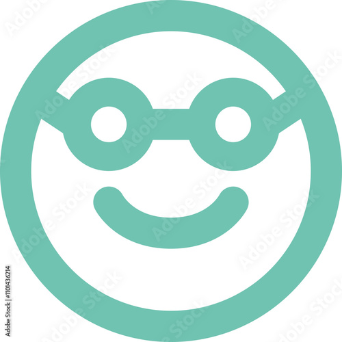 Emoji Nerd icon logo design