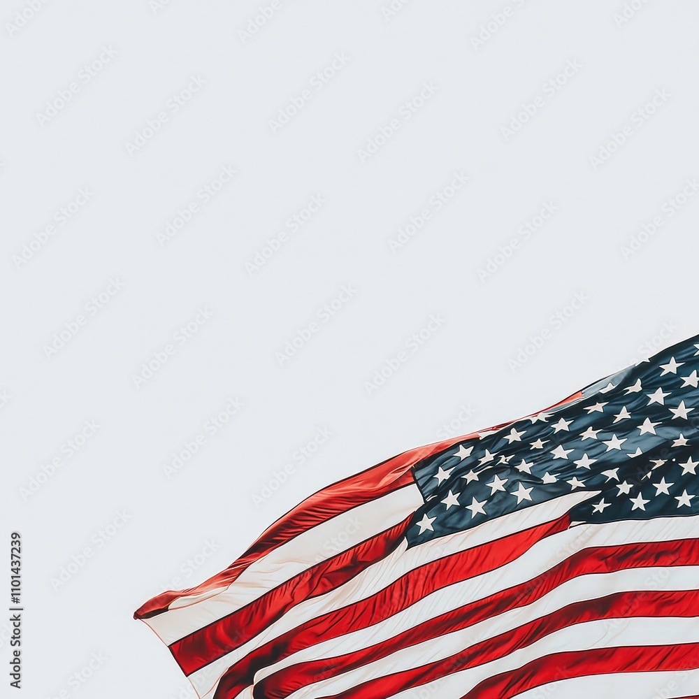 Obraz premium American flag on white background