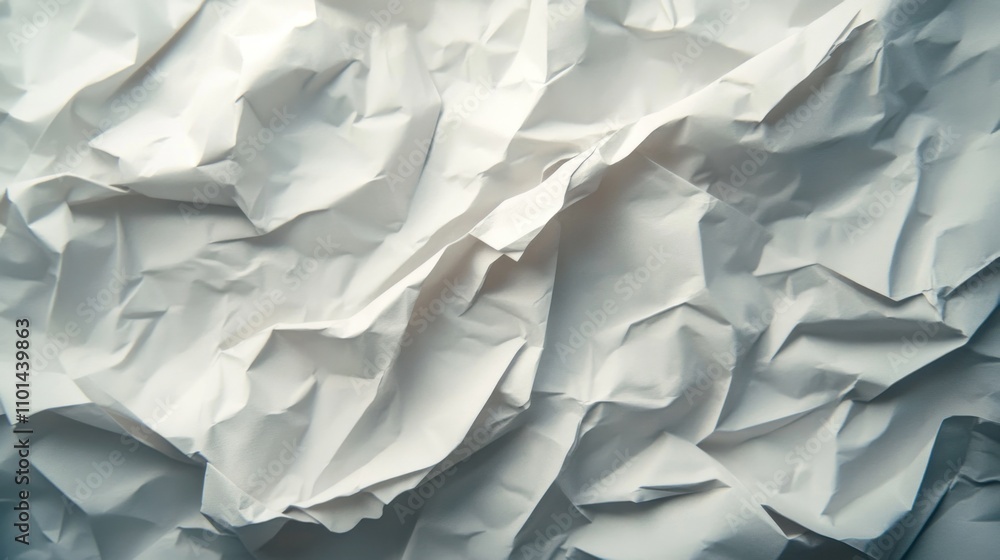 Fototapeta premium Crumpled White Paper Texture