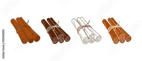 Cinnamon sticks icon symbol template for graphic and web design collection logo 