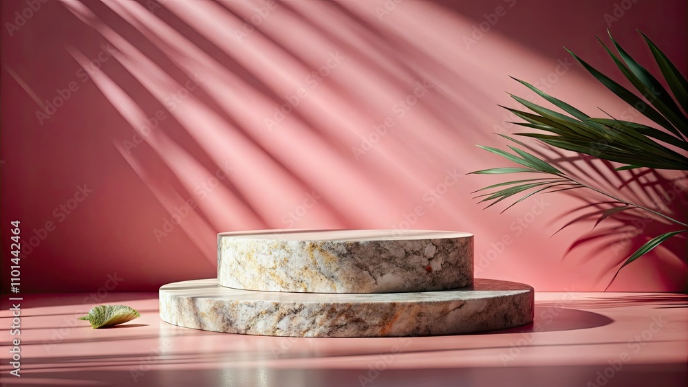 Elegant Stone Product Podium in Macro Photography against Soft Pink Background for Interior Design Aesthetics Elegant Stone Product Podium in Macro Photography against Soft Pink Background for Interior Design Aesthetics