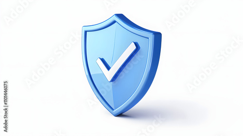 Free Download cartoon 3d Icon safety shield check mark perspective . Blue symbol security safety icon. Checkmark in minimalistic style. 3d vector illustration. white background	 - GFXLoad