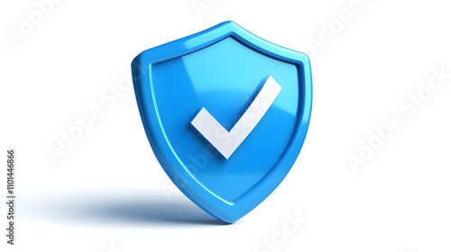 Free Download cartoon 3d Icon safety shield check mark perspective . Blue symbol security safety icon. Checkmark in minimalistic style. 3d vector illustration. white background	 - GFXLoad