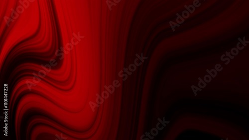 Abstract red and black swirling lines create a dynamic design.