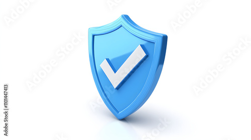 Free Download cartoon 3d Icon safety shield check mark perspective . Blue symbol security safety icon. Checkmark in minimalistic style. 3d vector illustration. white background	 - GFXLoad