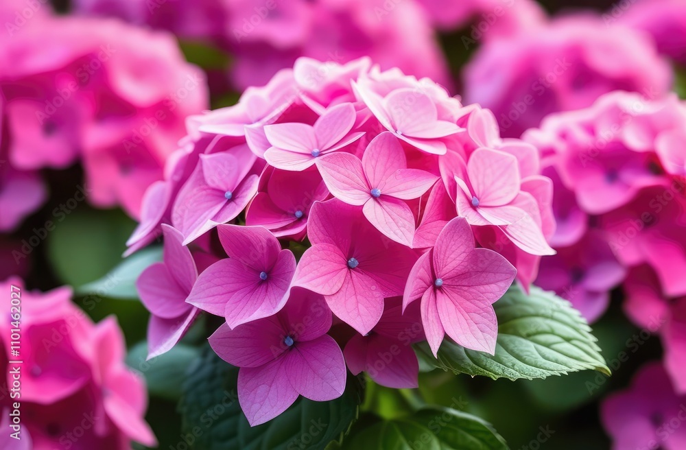 Close up of pink Hydrangea Flowers in the Garden Close up of pink Hydrangea Flowers in the Garden