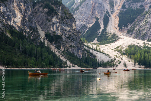 Pragser Wildsee mit Booten  photo